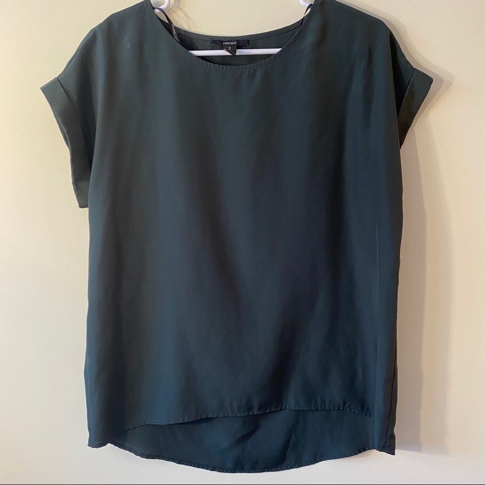 Dark Green Silk Blouse